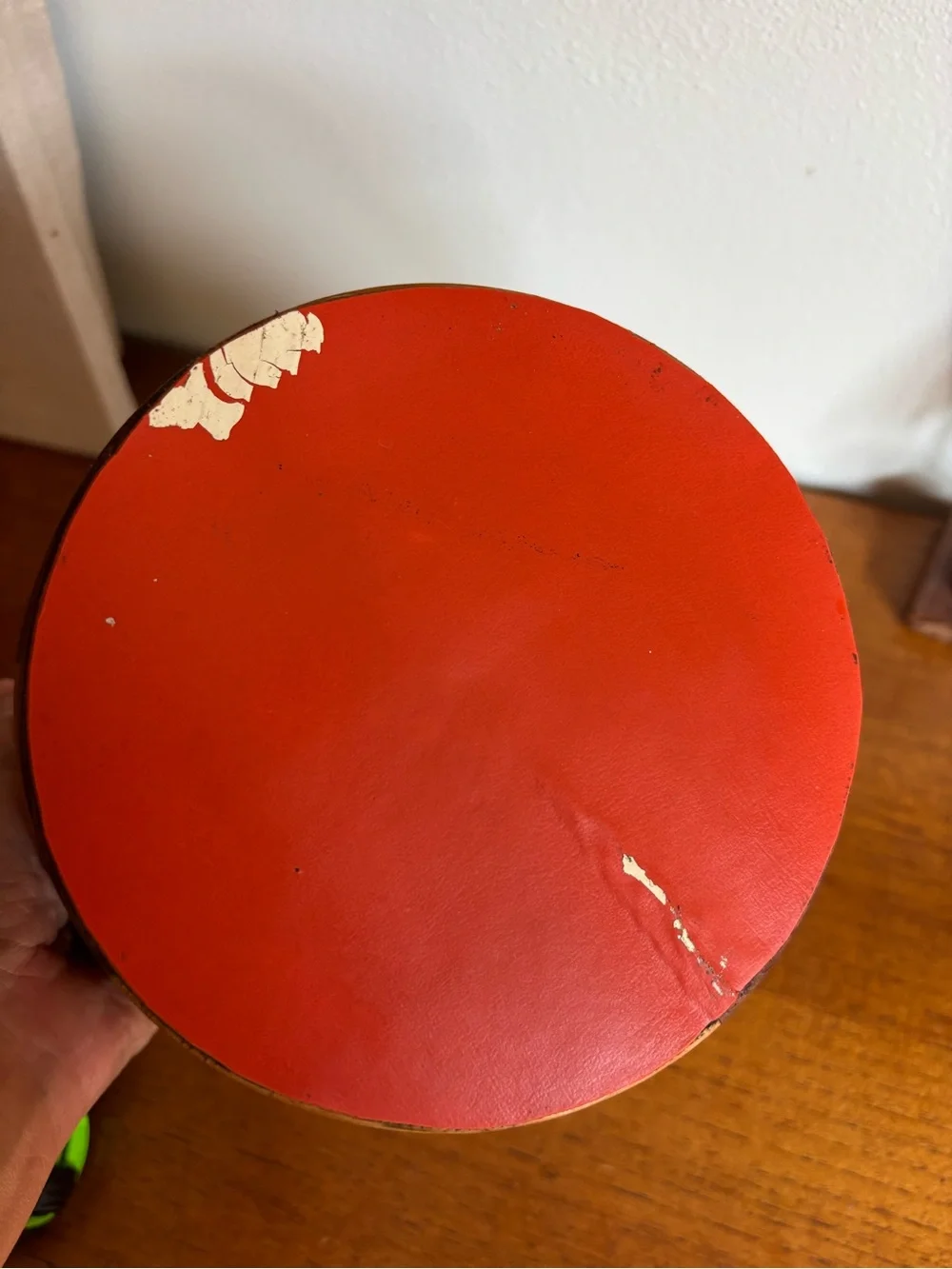 Mid century teak patchwork wood bowl fruit dish serving
